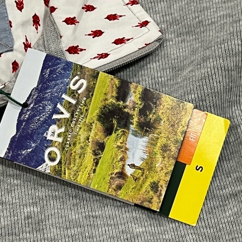 NWT Women’s Orvis Small Gray Quarter Zip Sweater Pattern Cuff Collar Rose Tree - Picture 4 of 10